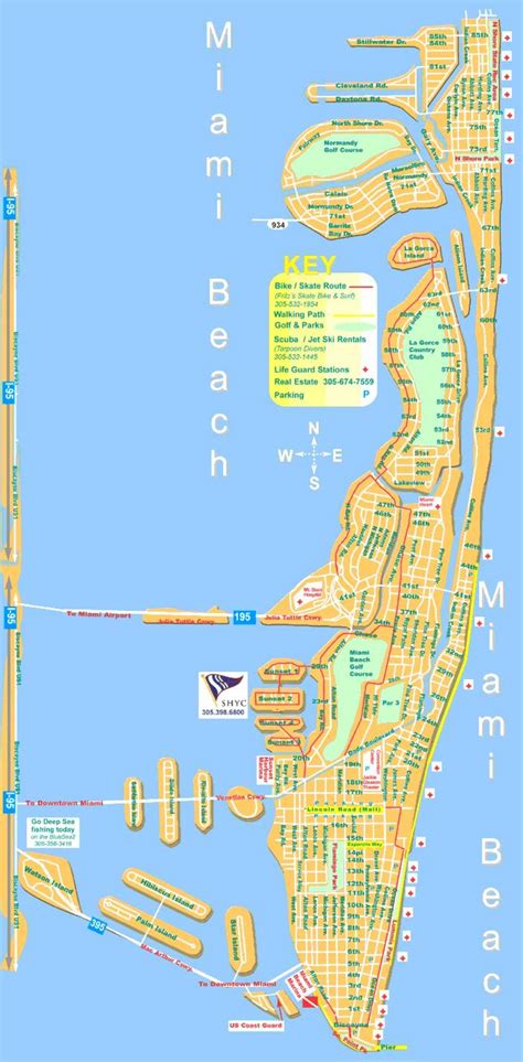 Miami beach carte - Carte de Miami beach (Floride - USA)