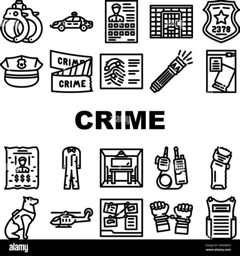 crime scene police criminal icons set vector Stock Vector Image & Art - Alamy