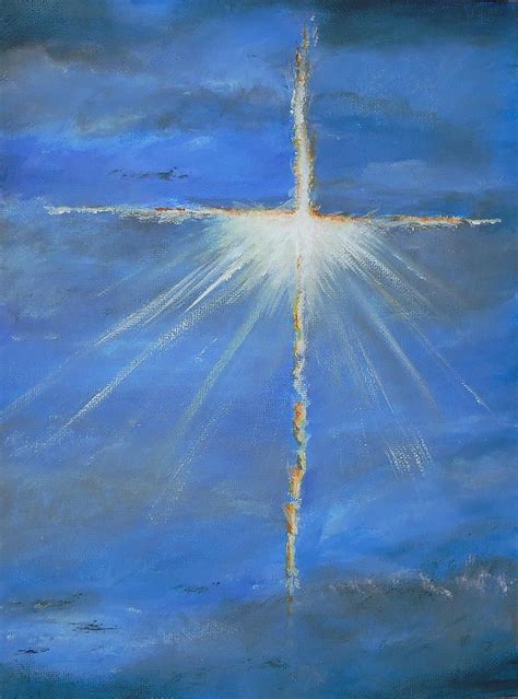 Jesus Cross In The Sky Painting - Jesus Cross In The Sky Fine Art Print ...