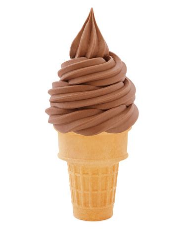 Chocolate Soft Serve Ice Cream Cone Stock Photo - Download Image Now ...