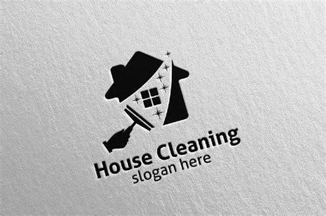 House cleaning services vector logo By denayunethj | TheHungryJPEG