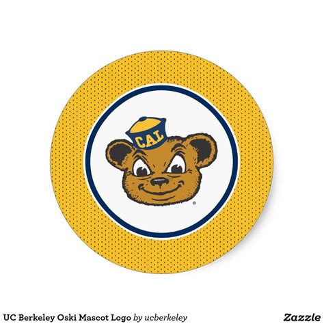 UC Berkeley Oski Mascot Logo Classic Round Sticker | Mascot, Round stickers, ? logo