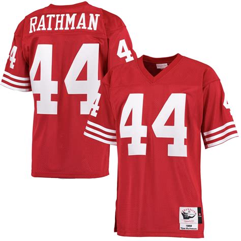 Mitchell & Ness Tom Rathman San Francisco 49ers Scarlet 1989 Throwback Authentic Jersey