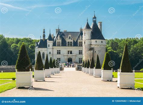 Chenonceau Castle Chateau De Chenonceau, Loire Valley, France Editorial ...