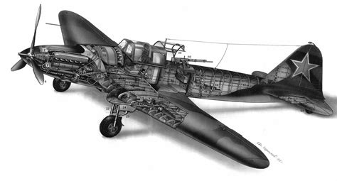 Ilyushin Il-2 Cutaway Drawing in High quality