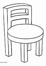 Chair Coloring Round Clipart Book Pages White Black Colorear Furniture  sketch template