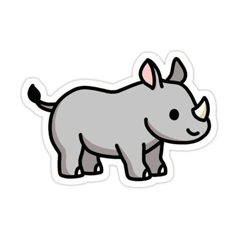 Rhino Sticker by littlemandyart | Cute stickers, Cool stickers, Animal stickers