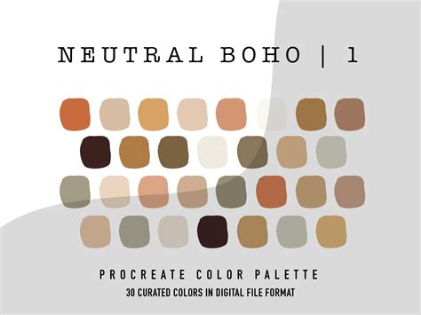 Neutral Color Palette Boho Procreate Color Palette Cool Etsy Beach | The Best Porn Website