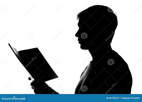 Young Man Reading a Book - Silhouette Stock Image - Image of isolate, education: 65756377