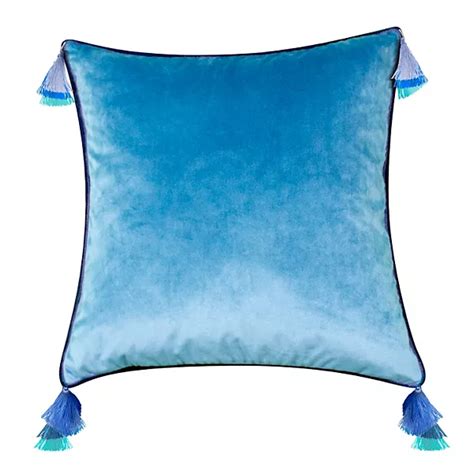 Edie@Home Velvet Reversible Tassel Decorative Pillow