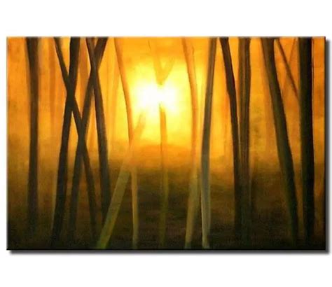 sunrise in the forest, forest painting