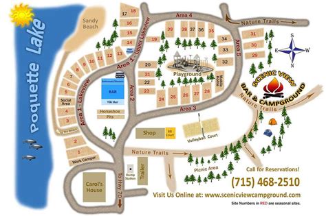 Campground Map of Scenic View Campground, Spooner, WI - Scenic View Bar & Campground