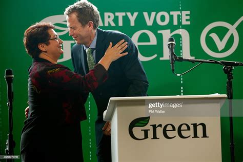 Green Party co-leaders Russel Norman and Metiria Turei embrace during... News Photo - Getty Images