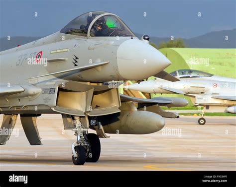 An Italian Air Force F-2000 Typhoon at Trapani Air Base, Italy, during ...