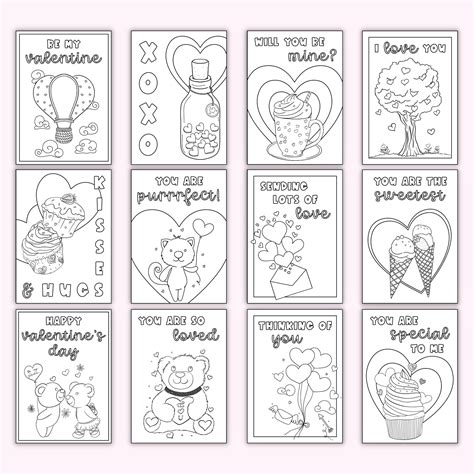 Valentine's Day Colouring Cards (Set of 12)#N# – Printables by The Craft-at-Home Family