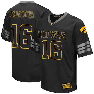 #16 Iowa Hawkeyes Colosseum Blackout Football Jersey - Black - Fanatics.com