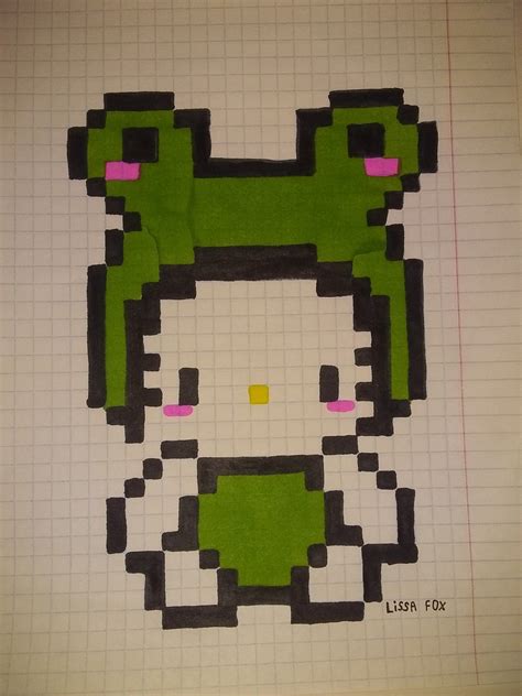 Pin by Лисса Fox on Рисунки по клеточкам | Hello kitty drawing, Kitty drawing, Pixel art