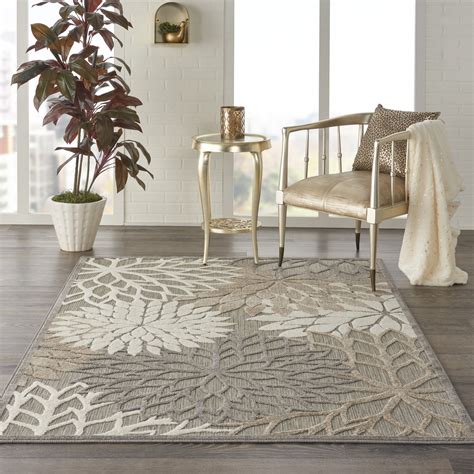 Nourison Aloha Indoor/Outdoor Natural 5'3" x 7'5" Area Rug, (5x7) - Walmart.com