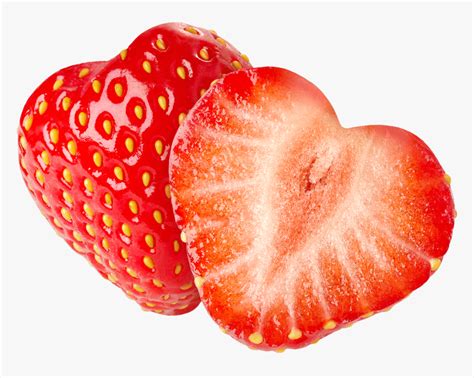 Strawberry Cut In Half, HD Png Download - kindpng