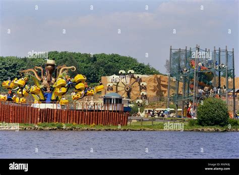 Snake Island rides at The American Adventure Theme Park, Ilkeston, Derbyshire, England, UK ...