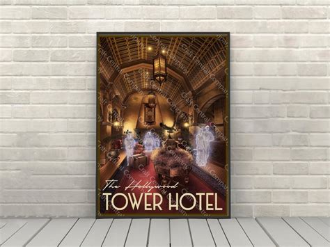 Tower of Terror Poster the Hollywood Tower Hotel Lobby Disney Attraction Poster Disney World ...