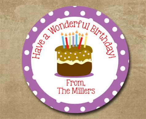 Personalized Birthday Stickers, Birthday Favors, Birthday Cake Stickers ...