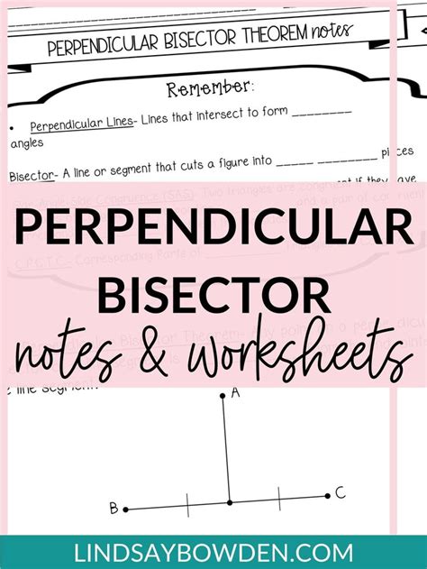 Perpendicular Bisector Notes and Worksheets - Lindsay Bowden in 2022 | High school geometry ...