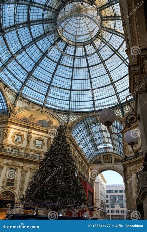 Christmas Tree in Milan`s Galleria Vittorio Emanuele II Stock Image ...