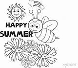 Happy summer coloring Pagesunset Pagecartoon Canvas  sketch template
