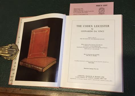 CODEX LEICESTER. Christie's auction sale Catalogue: Friday 12 December 1980. Includes the ...