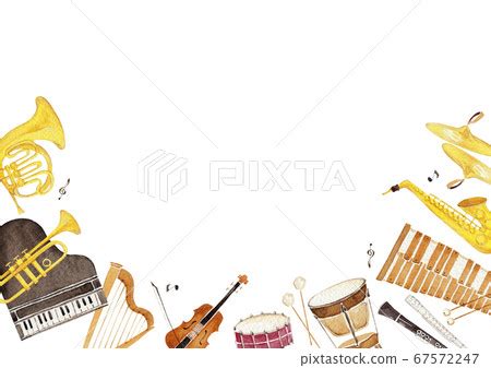 Musical instrument orchestra background frame... - Stock Illustration ...