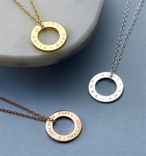 Personalised Circle Message Necklace By Staxx Personalised | notonthehighstreet.com