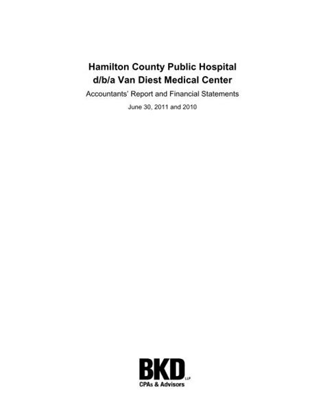 Hamilton County Public Hospital d/b/a Van Diest Medical Center