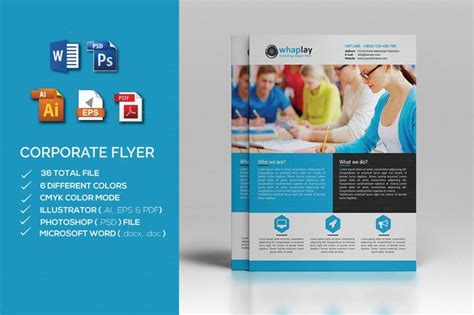 Print Ready MS Word Flyer Templates For Multipurpose Free Brochure ...