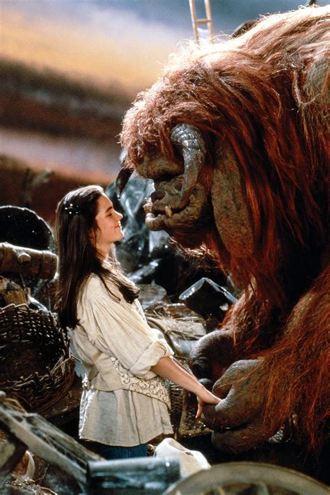 Jennifer Connelly on the set on Labyrinth with Ludo (1985) : r ...