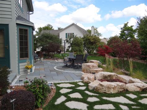 Stone Patio & Water Feature - Contemporary - Patio - Milwaukee - by ...