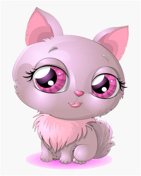 Transparent Kittens Png - Cute Pink Cat Cartoon , Free Transparent ...