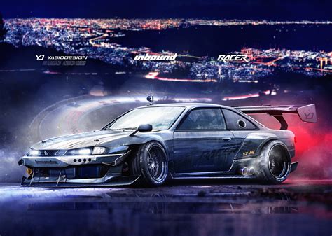 Free download | HD wallpaper: artwork, car, Drifting, Kouki, Nissan ...