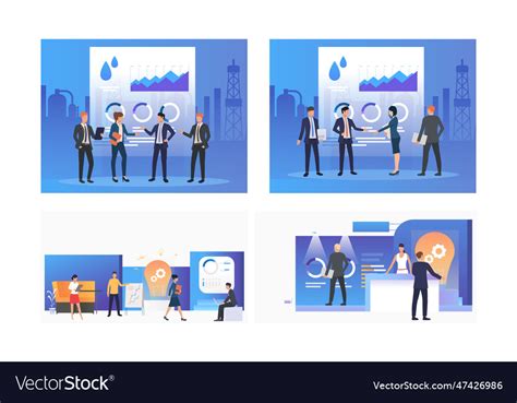 Business meeting set Royalty Free Vector Image