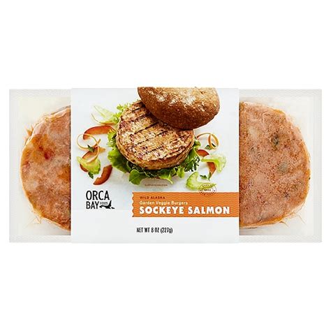 ORCA BAY FOODS Wild Alaska Sockeye Salmon Garden Veggie Burgers, 2 ...