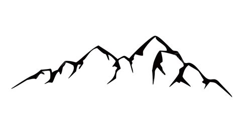 Simple Mountains Silhouette Vector, Mountain, Silhouette, View PNG and Vector with Transparent ...