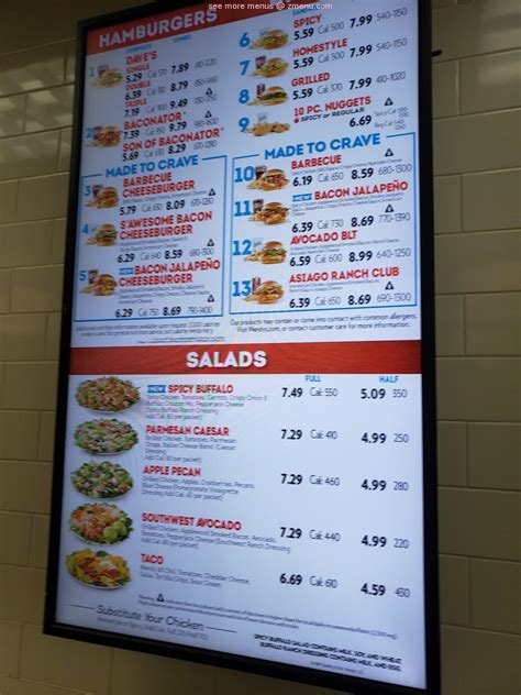 Wendy's Food Menu