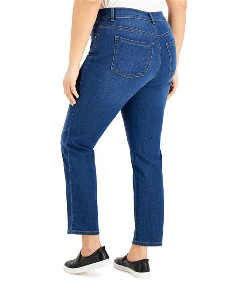 Style & Co Plus Size High-Rise Straight Jeans, Created for Macy's ...