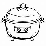 Premium Vector  Rice cooker Coloring book For Kids Black And White sketch template