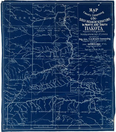 Military map of Sioux reservations in North and South Dakota, issued ...