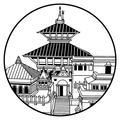 Pashupatinath Temple drawing picture | Clipart Nepal