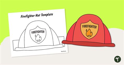 Fire Prevention Week - Firefighter Hat Template | Teach Starter