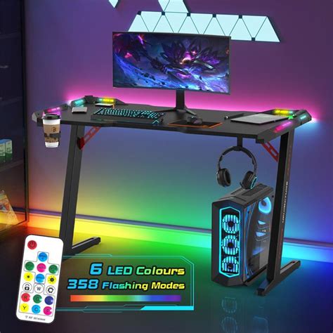 Gaming Desk RGB LED Light Ergonomic - For Me Furniture