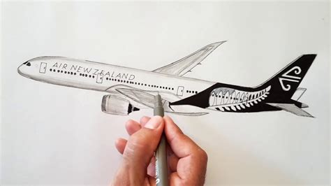 SPEED DRAWING,AIR New Zealand,BOEING 787 - YouTube