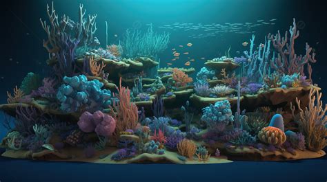 An Animated 3d Coral Reef Background, Picture Of Marine Biome ...